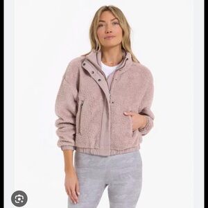 Vuori Womens Cozy Sherpa Jacket in Dusty Rose